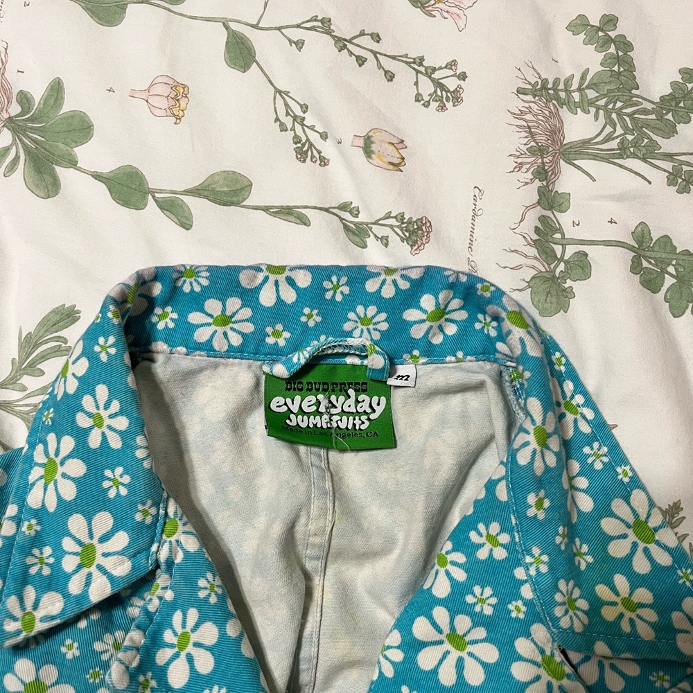 Big Bud Press Blue Floral Jumpsuit (M, worn a bunch- cute + comfy!) LAZY DAISY - Picture 5 of 6